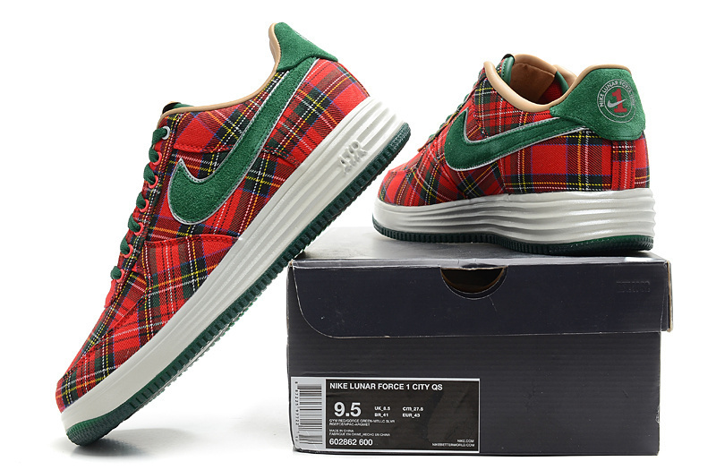 Nike Air Force 1 Low Red Green Grid Sneaker